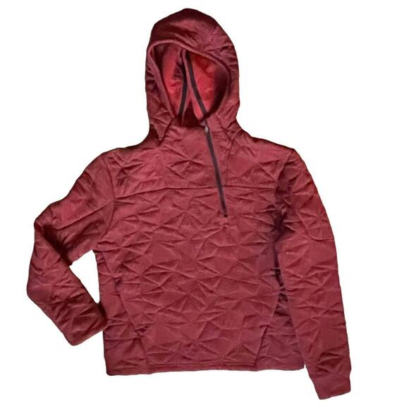 The North Face Brick Red Quilted Fleece Hoodie Jacket Pullover XS EUC - Picture 5 of 16